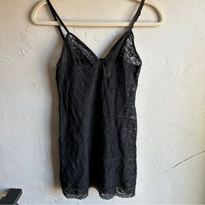 Victoria’s Secret Sheer Black Lace Babydoll Slip Dress NWT M Dark Coquette Goth